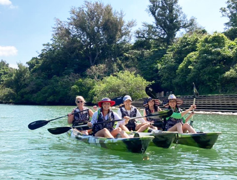 Kayaking in a group